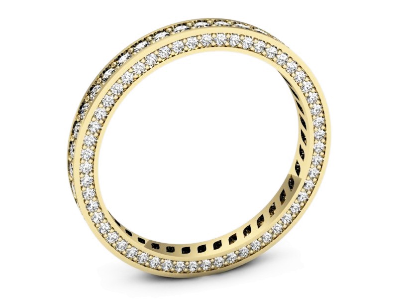 Obrączka z brylantami żółte złoto - p16255z — zdjęcie 3