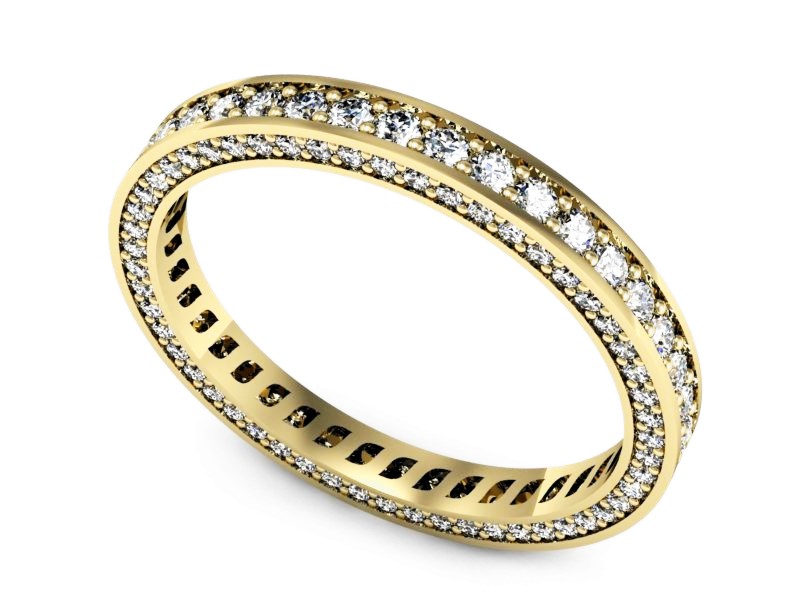 Obrączka z brylantami żółte złoto - p16255z