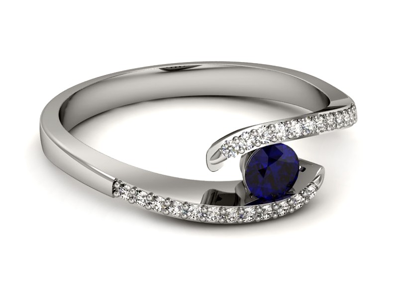 Złoty pierścionek ze spinelem i brylantami - p16257bsp — zdjęcie 2