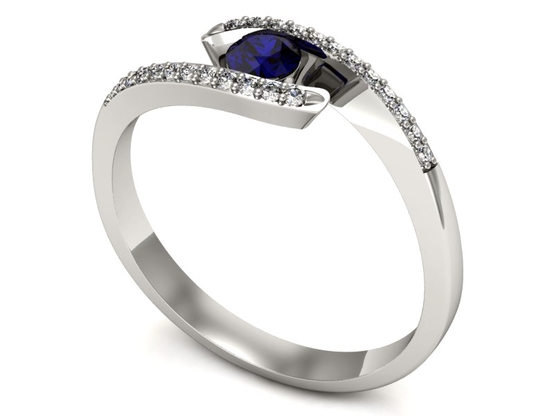 Złoty pierścionek ze spinelem i brylantami - p16257bsp — zdjęcie 3