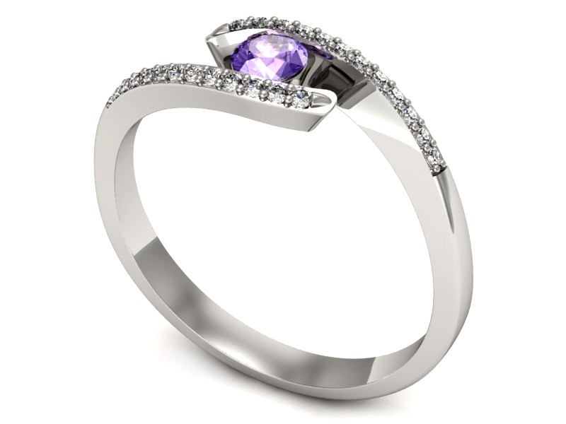 Pierścionek z tanzanitem białe złoto i brylantami - p16257bt — zdjęcie 3