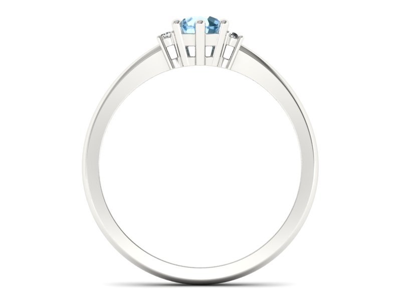 Złoty pierścionek z topazem i brylantami - p16258ba — zdjęcie 2