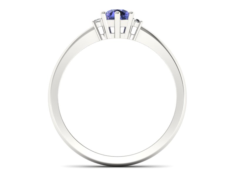 Pierścionek z tanzanitem białe złoto z brylantami - p16258bt — zdjęcie 2