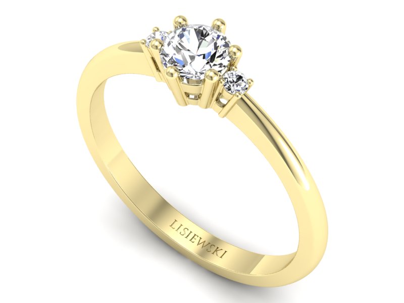 Złoty pierścionek z brylantami żółte złoto - p16258z — zdjęcie 3