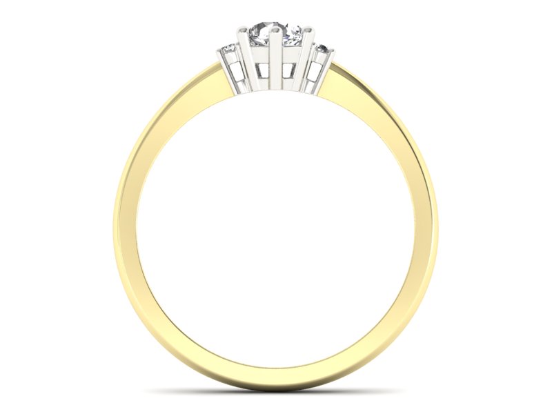 Pierścionek z brylantem żółte białe złoto - p16258zbVV — zdjęcie 2