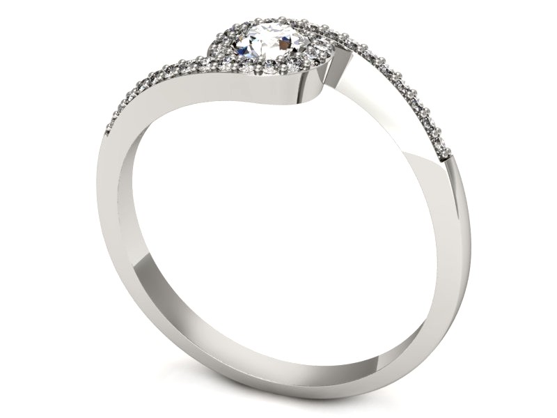 Złoty pierścionek z brylantami białe złoto - p16259b — zdjęcie 3