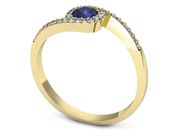 Złoty pierścionek z szafirem i diamentami - p16259zszc - 3