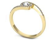 Złoty pierścionek z diamentami żółte złoto 585 - p16259zV - 3