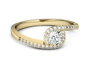 Złoty pierścionek z diamentami żółte złoto 585 - p16259zV - 2