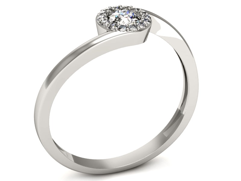 Złoty pierścionek z brylantami białe złoto - p16261b — zdjęcie 3