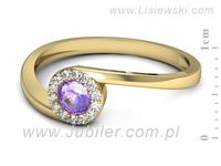Pierścionek z tanzanitem i brylantami z żółtego złota - p16261zt- 2