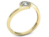 Złoty pierścionek z diamentami żółte złoto 585 - p16261zV - 3