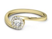 Złoty pierścionek z diamentami żółte złoto 585 - p16261zV - 2