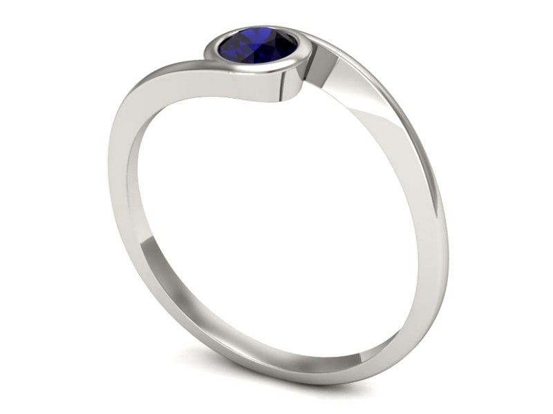 Złoty pierścionek ze spinelem białe złoto - p16262bsp — zdjęcie 3