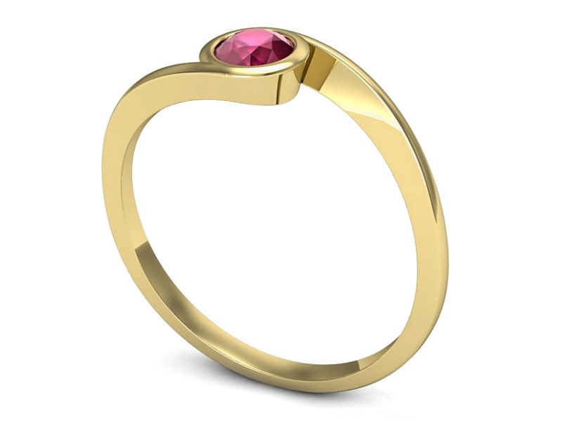 Złoty pierścionek z rubinem żółte złoto - p16262zr — zdjęcie 3