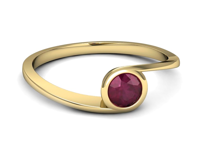 Złoty pierścionek z rubinem żółte złoto - p16262zr — zdjęcie 2