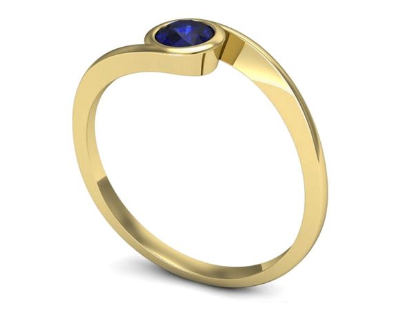 Złoty pierścionek z szafirem złoto próba 585 - p16262zszc