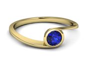 Złoty pierścionek z szafirem złoto próba 585 - p16262zszc - 2