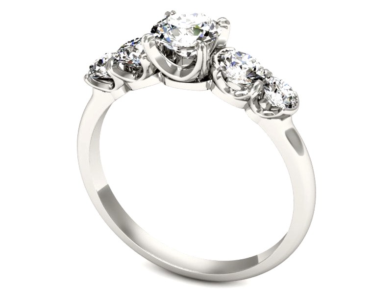 Złoty pierścionek z brylantami białe złoto - p16263b — zdjęcie 3