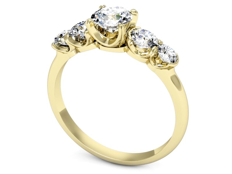 Złoty pierścionek z brylantami żółte złoto - p16263z — zdjęcie 3