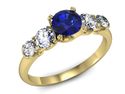 Złoty pierścionek z szafirem i diamentami - p16263zszc
