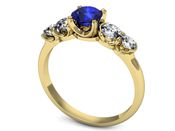 Złoty pierścionek z szafirem i diamentami - p16263zszc - 3