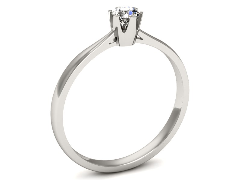 Złoty pierścionek z brylantem białe złoto - p16265b — zdjęcie 3