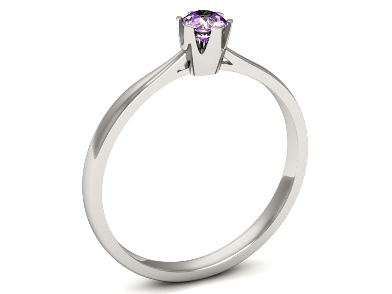Złoty pierścionek z ametystem białe złoto - p16265bat — zdjęcie 3