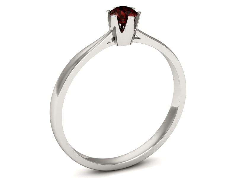 Złoty pierścionek z granatem białe złoto - p16265bgr — zdjęcie 3