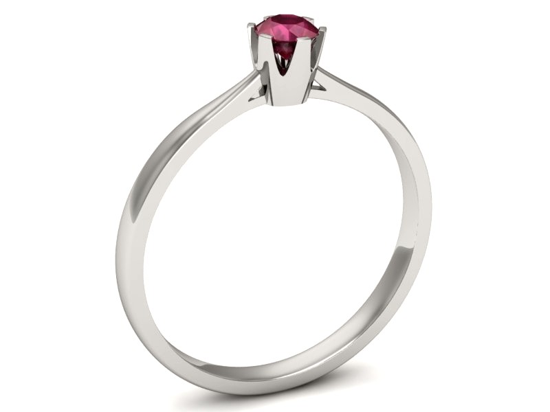 Złoty pierścionek z rubinem białe złoto - p16265br — zdjęcie 3