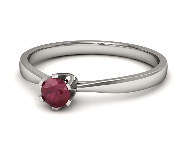Złoty pierścionek z rubinem białe złoto - p16265br — zdjęcie 2