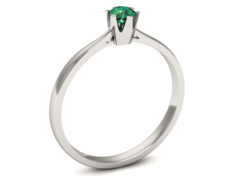 Złoty pierścionek ze szmaragdem białe złoto - p16265bsm — zdjęcie 3