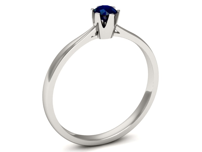 Złoty pierścionek z szafirem białe złoto - p16265bsz — zdjęcie 3