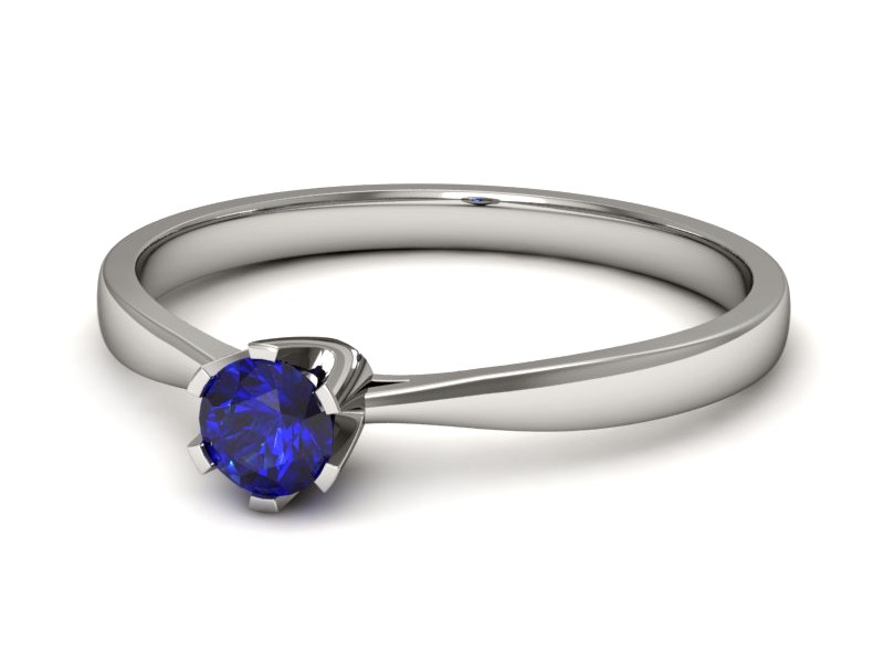 Złoty pierścionek z szafirem białe złoto - p16265bszc — zdjęcie 2