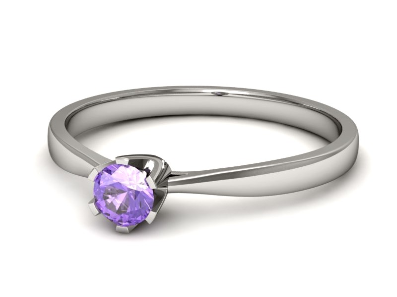 Złoty pierścionek z tanzanitem białe złoto - p16265bt — zdjęcie 2