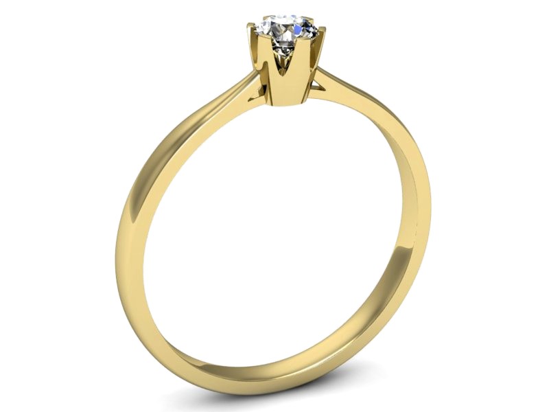 Złoty pierścionek z brylantem żółte złoto - p16265z — zdjęcie 3