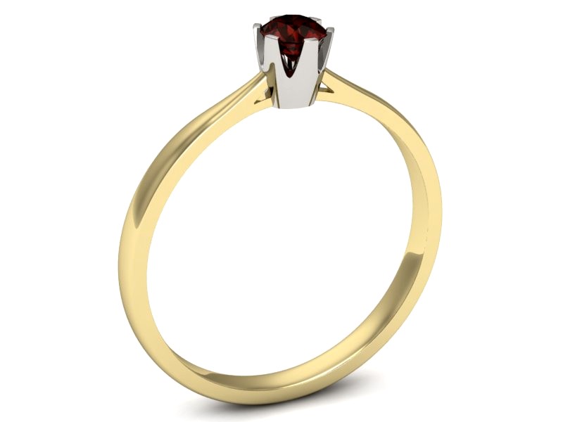 Pierścionek z granatem żółte białe złoto - p16265zbgr — zdjęcie 3