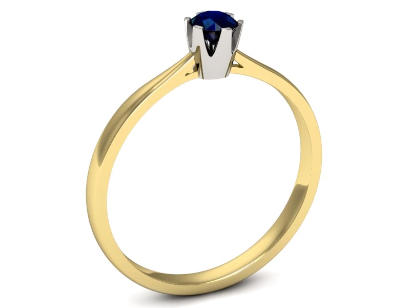 Pierścionek z szafirem żółte białe złoto - p16265zbsz — zdjęcie 3