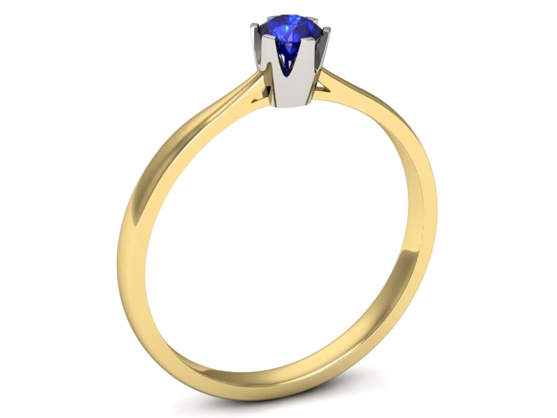 Pierścionek z szafirem żółte białe złoto - p16265zbszc — zdjęcie 3