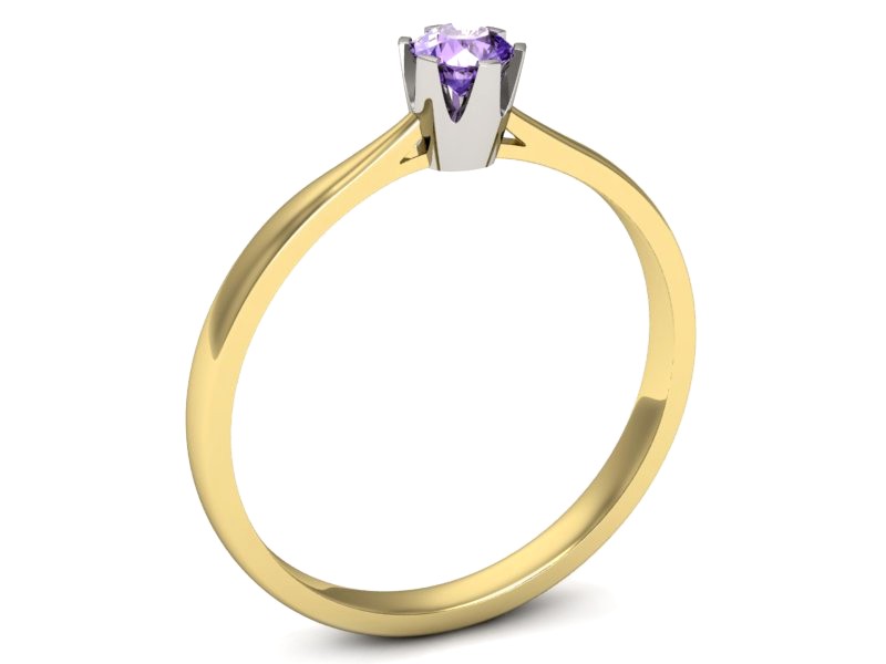 Pierścionek z tanzanitem żółte białe złoto - p16265zbt — zdjęcie 3