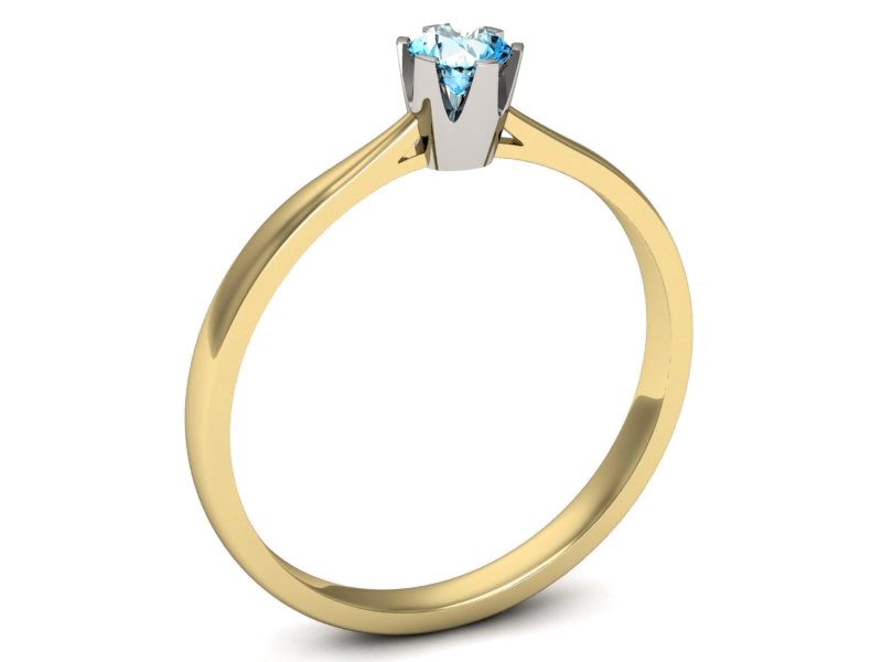 Złoty pierścionek z topazem żółte białe złoto - p16265zbtp — zdjęcie 3