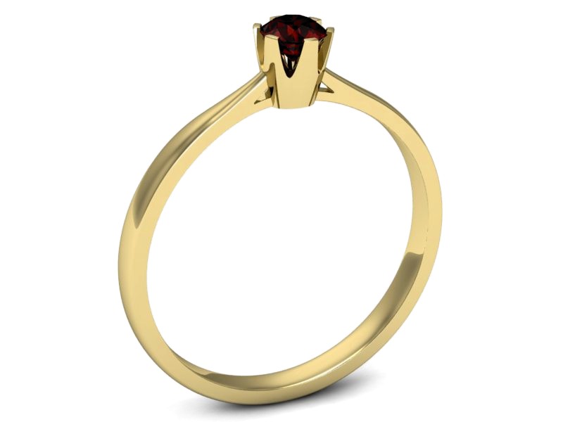 Złoty pierścionek z granatem żółte złoto - p16265zgr — zdjęcie 3