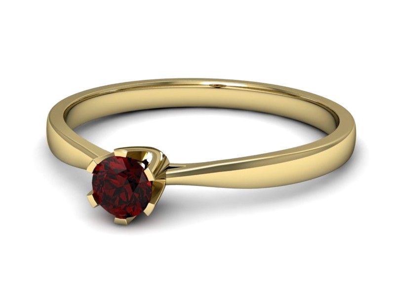 Złoty pierścionek z granatem żółte złoto - p16265zgr — zdjęcie 2