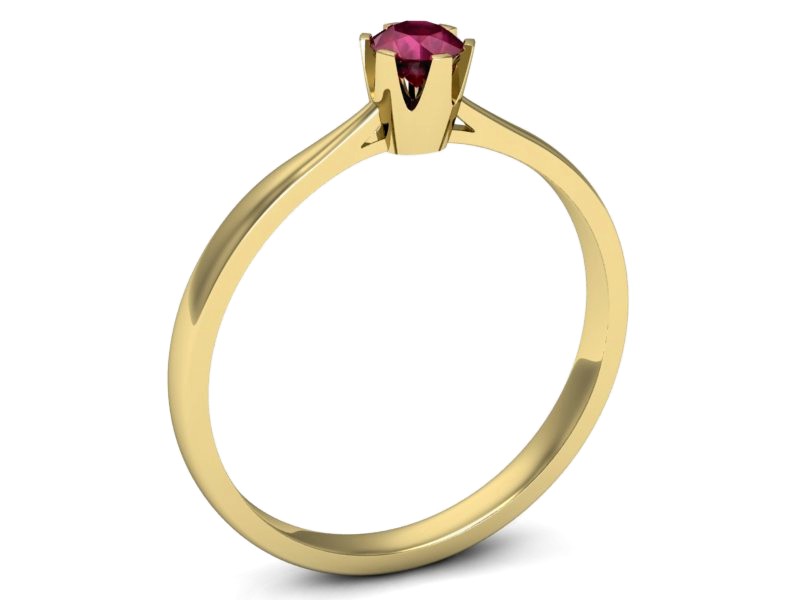 Złoty pierścionek z rubinem żółte złoto - p16265zr — zdjęcie 3