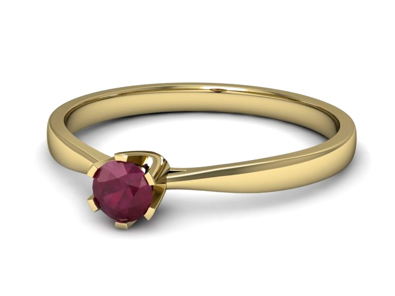 Złoty pierścionek z rubinem żółte złoto - p16265zr — zdjęcie 2