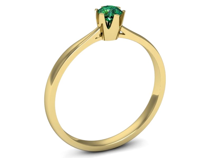 Złoty pierścionek ze szmaragdem żółte złoto - p16265zsm — zdjęcie 3