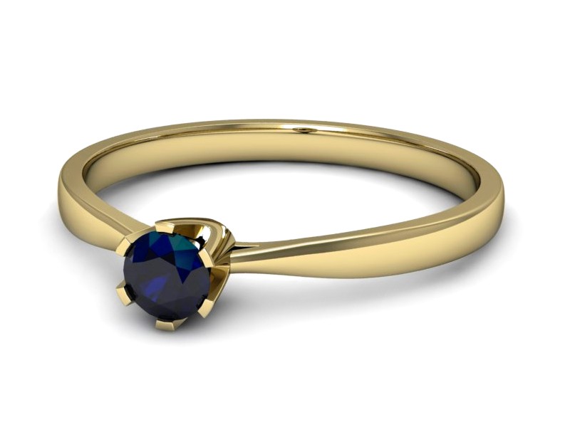 Złoty pierścionek z szafirem żółte złoto - p16265zsz — zdjęcie 2