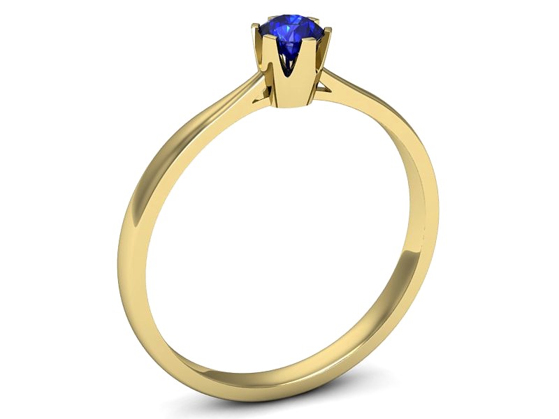 Złoty pierścionek z szafirem żółte złoto szafir - p16265zszc — zdjęcie 3