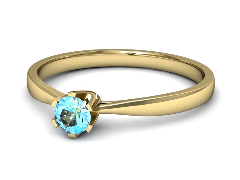 Złoty pierścionek z topazem żółte złoto - p16265ztp — zdjęcie 2