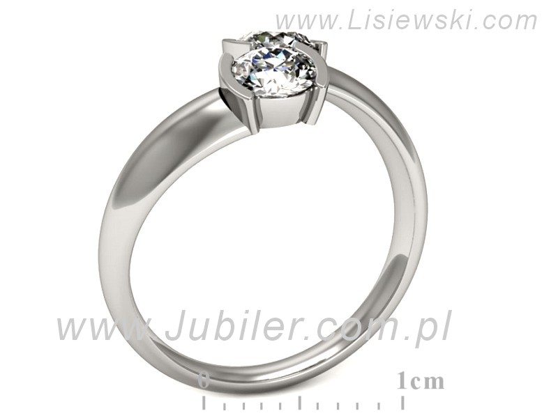 Złoty pierścionek z brylantami białe złoto - p16266b — zdjęcie 3